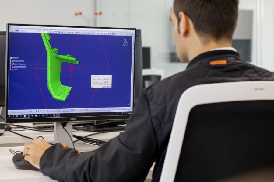 A 3d printing centre in a car factory seat 34696