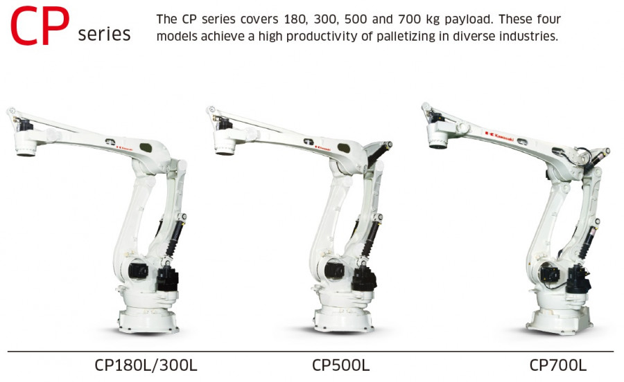 Serie CP de Kawasaki Robotics para paeltizado