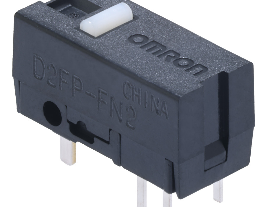 El micro interruptor D2FP de Omron, disponible en Rutronik