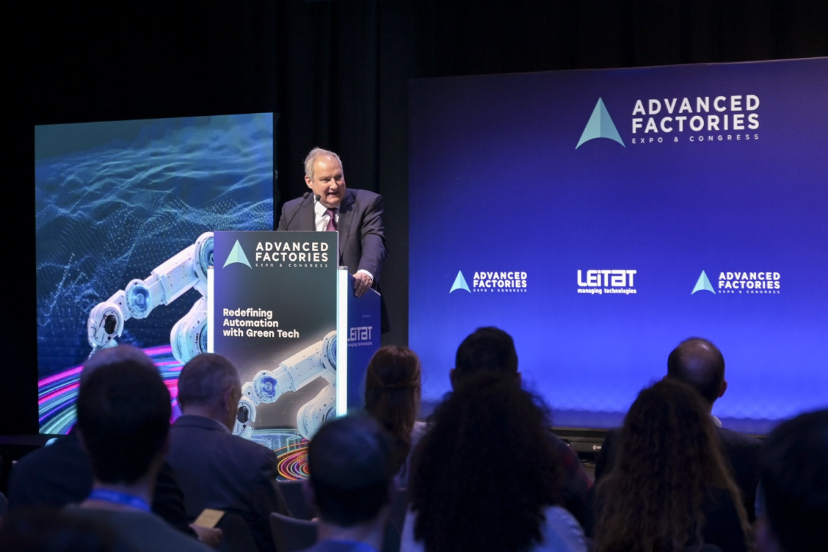 El Ministro de Industria y Turismo, Jordi Hereu, durante su intervenciu00f3n en Advanced Factories 2025