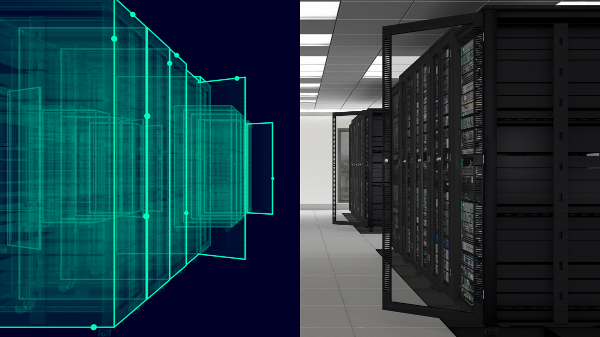 Digital Twin  Data Center  frontal  3840x2160  split screen original