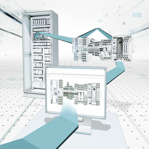 Imagen 6: COMPLETE line simplifica todos los procesos en la fabricación de armarios de control: desde la configuración y la adquisición, pasando por la instalación y la puesta en marcha, hasta la operación.